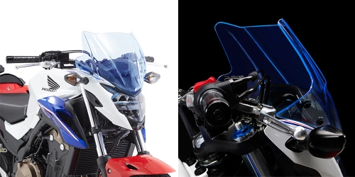 1176ABL plexi čiré/modré "ICE" Honda CB 500 F (19-20), vxš  280x365 mm, použij sadu A 1176A