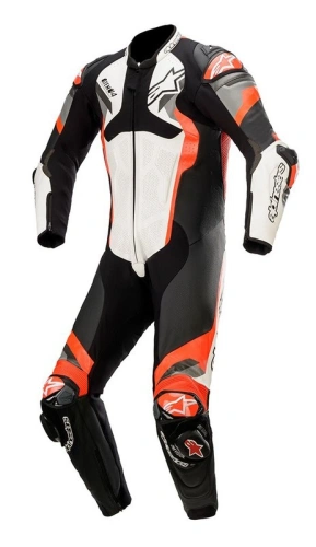 Jednodílná kombinéza ATEM 4 ALPINESTARS (bílá/černá/červená fluo/šedá)