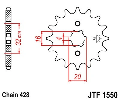 Řetězové kolečko JT JTF 1550-15 15 zubů, 428