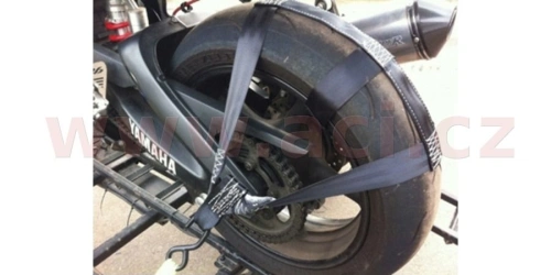 Popruh pro uchycení přední nebo zadní moto pneu při transportu