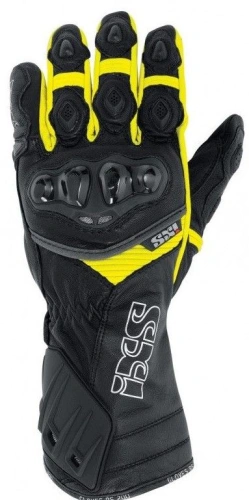 RS-200 - Závodní kožené rukavice černá-žlutá