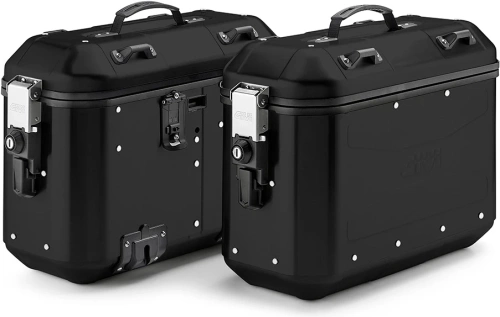GIVI DLM 36BPACK2 pravý + levý kufr Dolomiti 36 Trekker hliníkový cerný (bocní), objem 2x36 ltr.