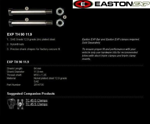 Montážní sada řidítek EASTON EXP EXP TH 90 11.9