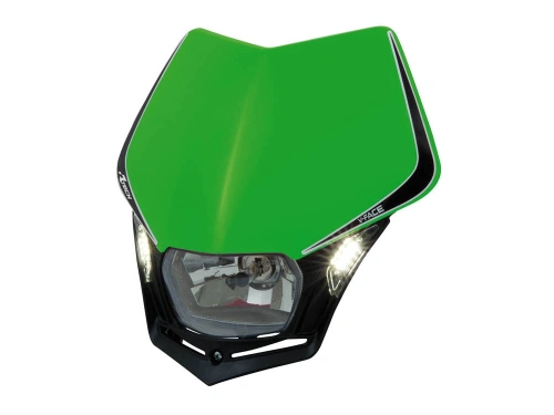 UNI přední maska včetně světla V-FACE, RTECH (zeleno-černá)