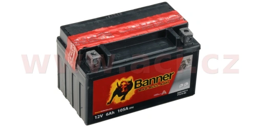 Baterie 12V, YTX7A-BS, 6Ah, 105A, BANNER Bike Bull AGM 150x87x95