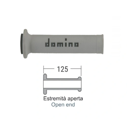 Gripy A010 (road) délka 120 + 125 mm, DOMINO (šedo-šedé)