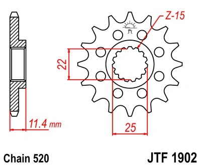 Řetězové kolečko JT JTF 1902-12 12 zubů, 520