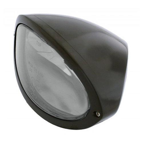Přední světlo HIGHSIDER Iowa - oval, E-mark, černé (1ks) Černá