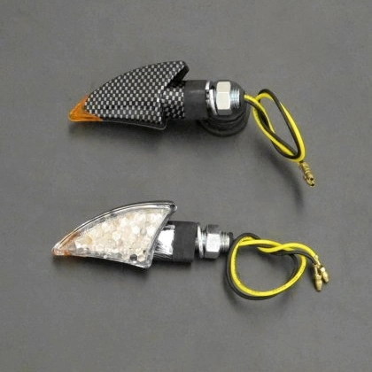 Moto blinkry Highway Hawk SHARK CARBON s krátkou nožičkou, LED, E-mark, karbon (2ks) Karbon