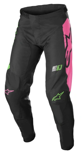 Kalhoty RACER COMPASS ALPINESTARS, dětské (černá/zelená neon/růžová fluo)