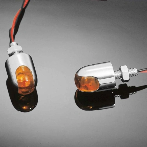 Svítící šroub Highway Hawk POWERCAP s LED, oranžový (2ks) Chrom