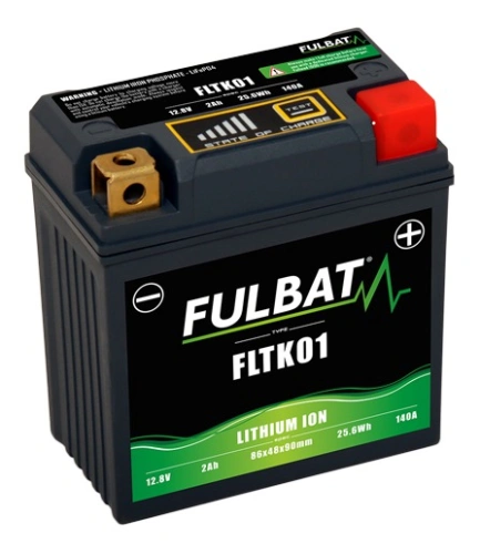 Lithiová baterie  LiFePO4  YT9B-BS FULBAT  12V, 2Ah, 140A, 86x48x90 (pro motocykly KTM, YTX5L-BS/YTX4L-BS)