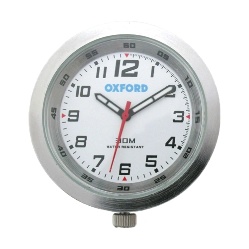 Analogové hodiny, OXFORD (stříbrný rámeček, luminiscenční ciferník)