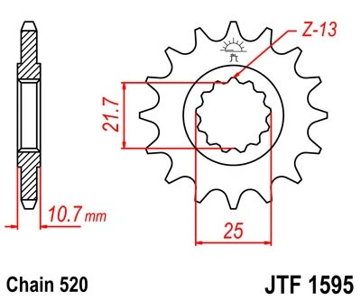 Řetězové kolečko JT JTF 1595-16RB 16 zubů, 520
