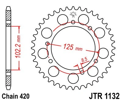 Řetězová rozeta JT JTR 1132-59 59 zubů, 420