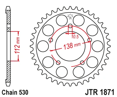 Řetězová rozeta JT JTR 1871-48ZBK 48 zubů, 530 Černý zinek