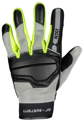 Klasické rukavice iXS EVO-AIR X40464 černo-světle šedo-neonově žlutá