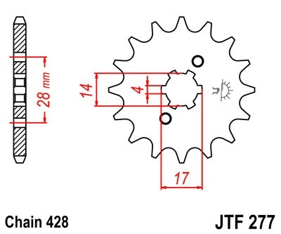 Řetězové kolečko JT JTF 277-13 13 zubů, 428