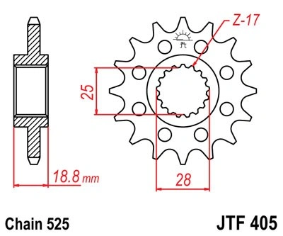 Řetězové kolečko JT JTF 406-16 16 zubů, 520