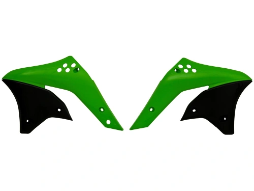 Spoilery chladiče KAWASAKI, RTECH (zeleno-černé, pár)