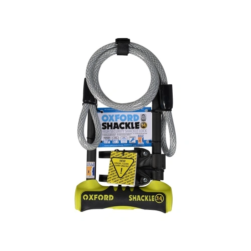 Zámek U profil Shackle 14 DUO, OXFORD (žlutý/černý, 320x177 mm, průměr čepu 14 mm)