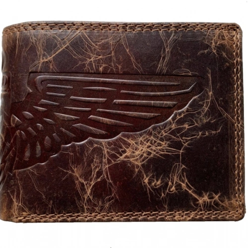 Kožená peněženka - křídla tmavá