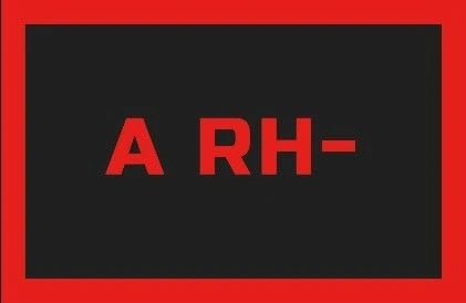 Nášivka krevní skupina A Rh - černá / červená