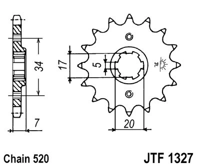 Řetězové kolečko JT JTF 1327-15 15 zubů, 520
