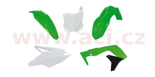Sada plastů Kawasaki, RTECH (zeleno-bílo-černá, 5 dílů)