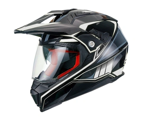 FS 606 Enduro helma se sluneční clonou černo stříbrná