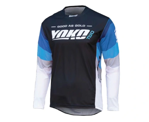 Motokrosový dres YOKO TWO černo/bílo/modré