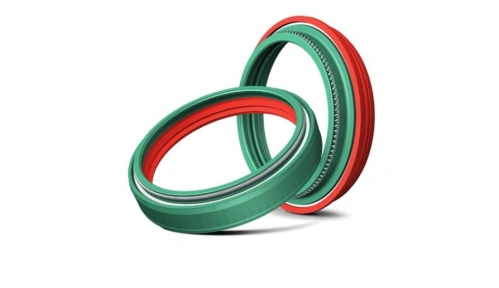 Simering + prachovka do př. vidlice (45 x 58 x 11,2 mm, Showa 45 mm, DC), SKF (zeleno-červené)