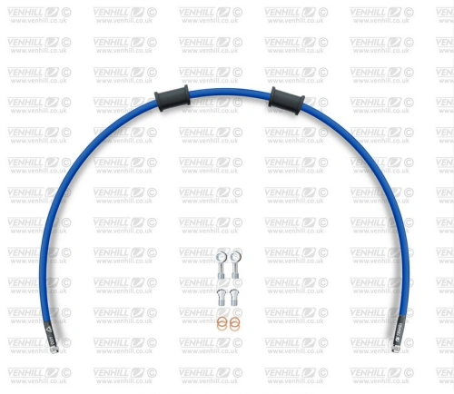 Hadice zadní brzdy Venhill POWERHOSEPLUS YAM-1010R-SB (1 hadice v sadě) modré hadice, chromové koncovky