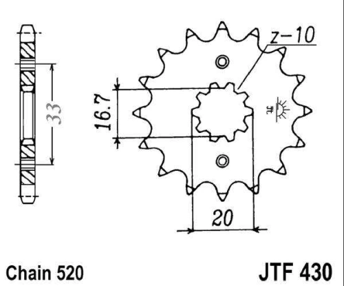 Řetězové kolečko JT JTF 430-13 13 zubů, 520
