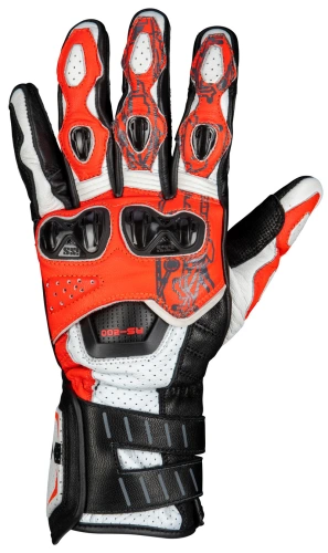 Sportovní rukavice iXS RS-200 3.0 X40462 bílo-neonově červeno-černá