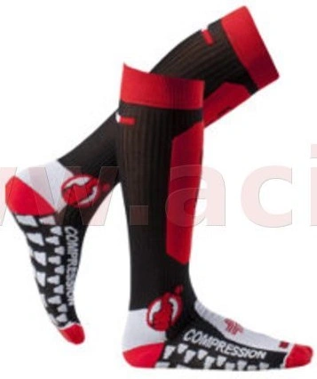 Ponožky dlouhé Santa Barbara, MOTO ONE (černo-červené, vel. 35-38)