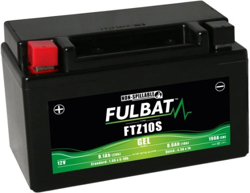 Baterie 12V, FTZ10S GEL, 12V, 8.6Ah, 190A, bezúdržbová GEL technologie 150x88x93 FULBAT (aktivovaná ve výrobě)