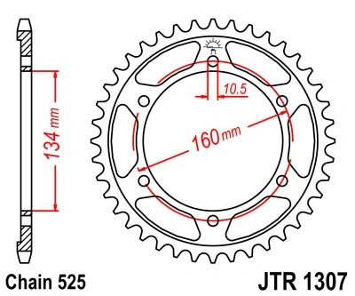 Řetězová rozeta JT JTR 1307-44 44 zubů, 525