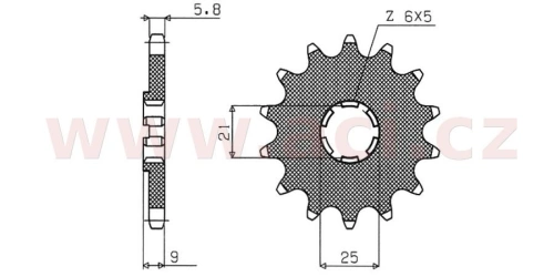 Řetězové kolečko pro sekundární řetězy typu 520, SUNSTAR (14 zubů)