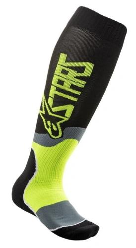 Ponožky MX PLUS-2 ALPINESTARS (černá/yellow fluo)