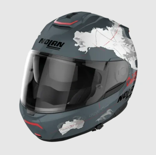 Moto helma Nolan N100-6 Legend Checa Slate Grey N-COM col.30