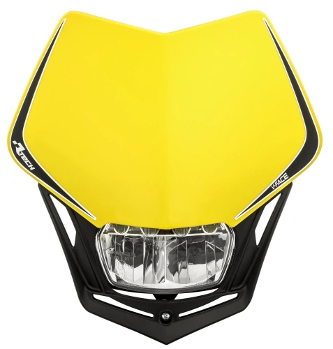 UNI přední maska včetně světla V-Face FULL LED, RTECH (žlutá/černá)