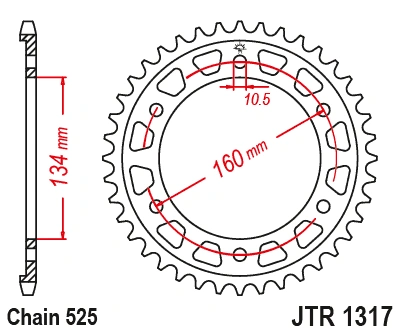 Řetězová rozeta JT JTR 1317-43 43 zubů, 525