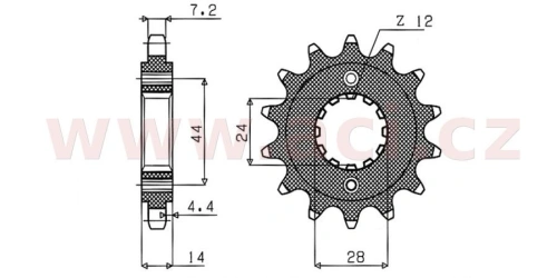 Řetězové kolečko pro sekundární řetězy typu 525, SUNSTAR (17 zubů)