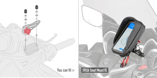 02VKIT - specifická montážní sada pro S903A/S904B Smart Mount RC (zvolte dle motocyklu viz popis) Yamaha