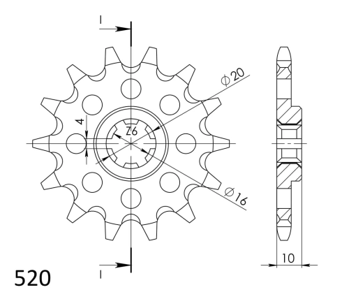 Řetězové kolečko SUPERSPROX CST-411:14 14 zubů, 520