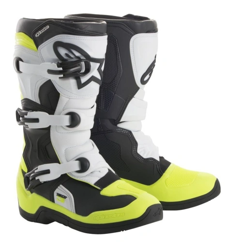 Boty TECH 3S YOUTH ALPINESTARS, dětské (černá/žlutá fluo/bílá, vel.37)