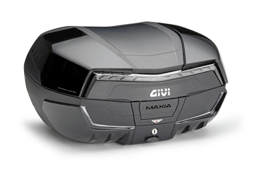 V58NNTB kufr GIVI Maxia 5 černý (Monokey), čirá optika, 4 černé lakovatelné kryty, objem 58 ltr.