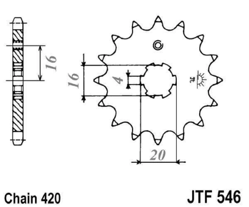Řetězové kolečko JT JTF 546-13 13 zubů, 420
