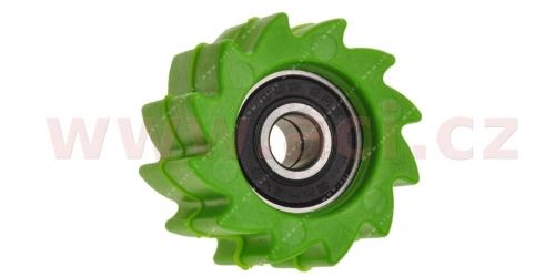 Kladka řetězu Kawasaki, RTECH (zelená, vnitřní průměr 8 mm, vnější průměr 38 mm, šířka 23 mm)